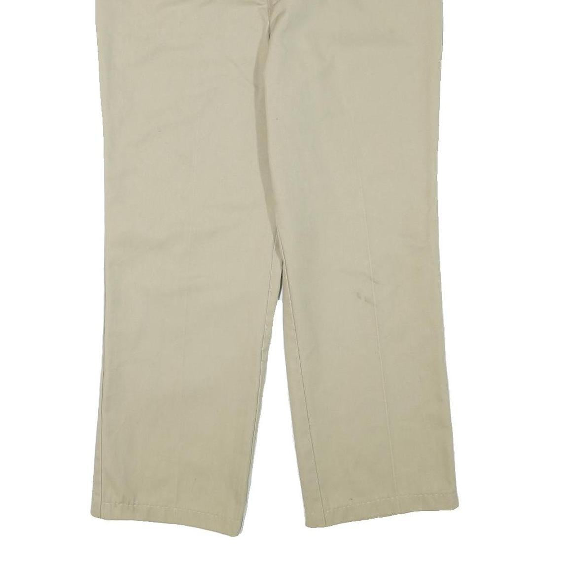 DICKIES Mens Cotton Blend Beige Regular Straight Trousers W34 L27 Workwear