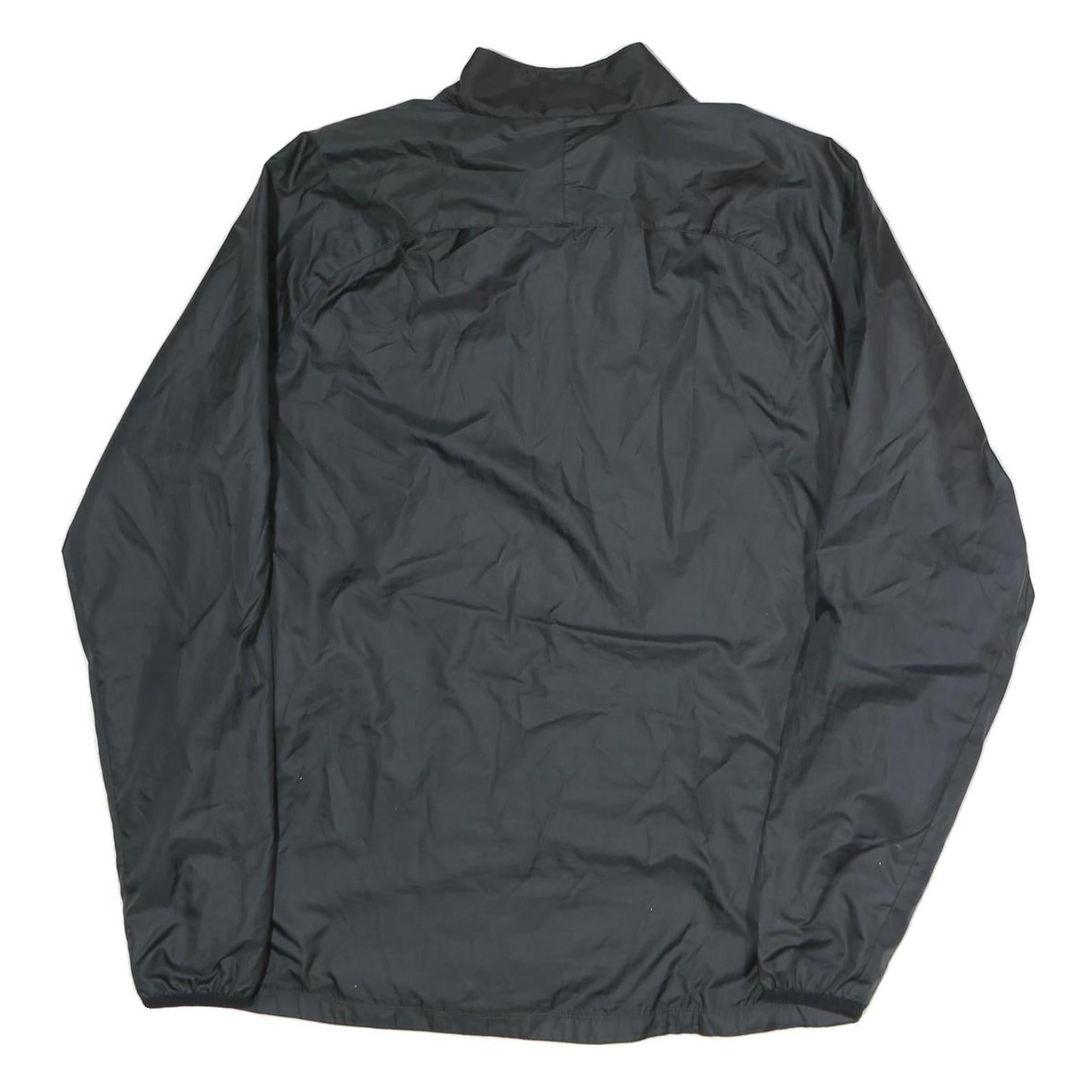 NIKE Mens Black Jacket M Polyester Zip Plain Lightweight Sportswear