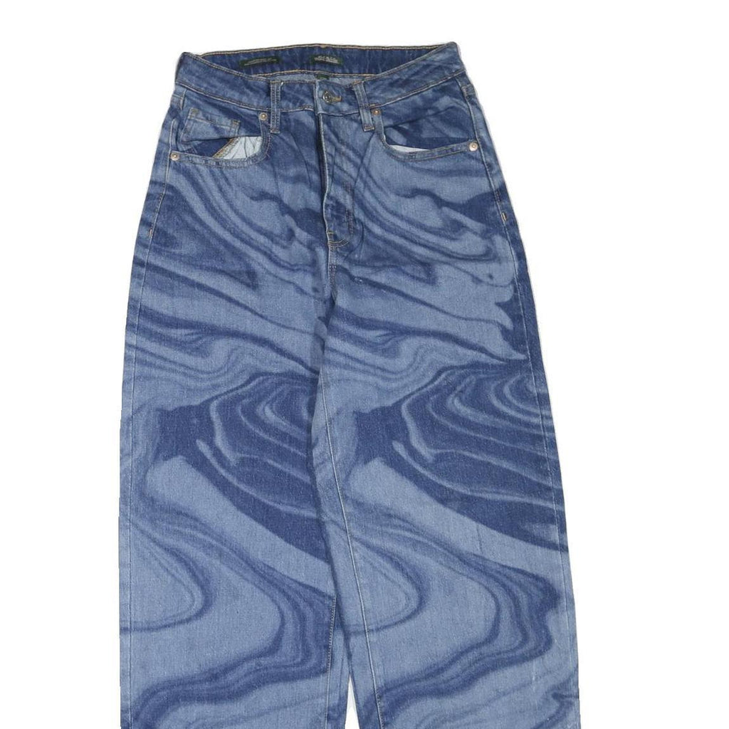 WILDFABLE Womens Jeans Blue Regular Straight Denim Light W28 L32 Unique Pattern