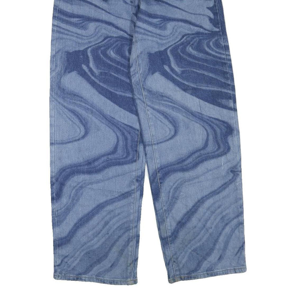 WILDFABLE Womens Jeans Blue Regular Straight Denim Light W28 L32 Unique Pattern