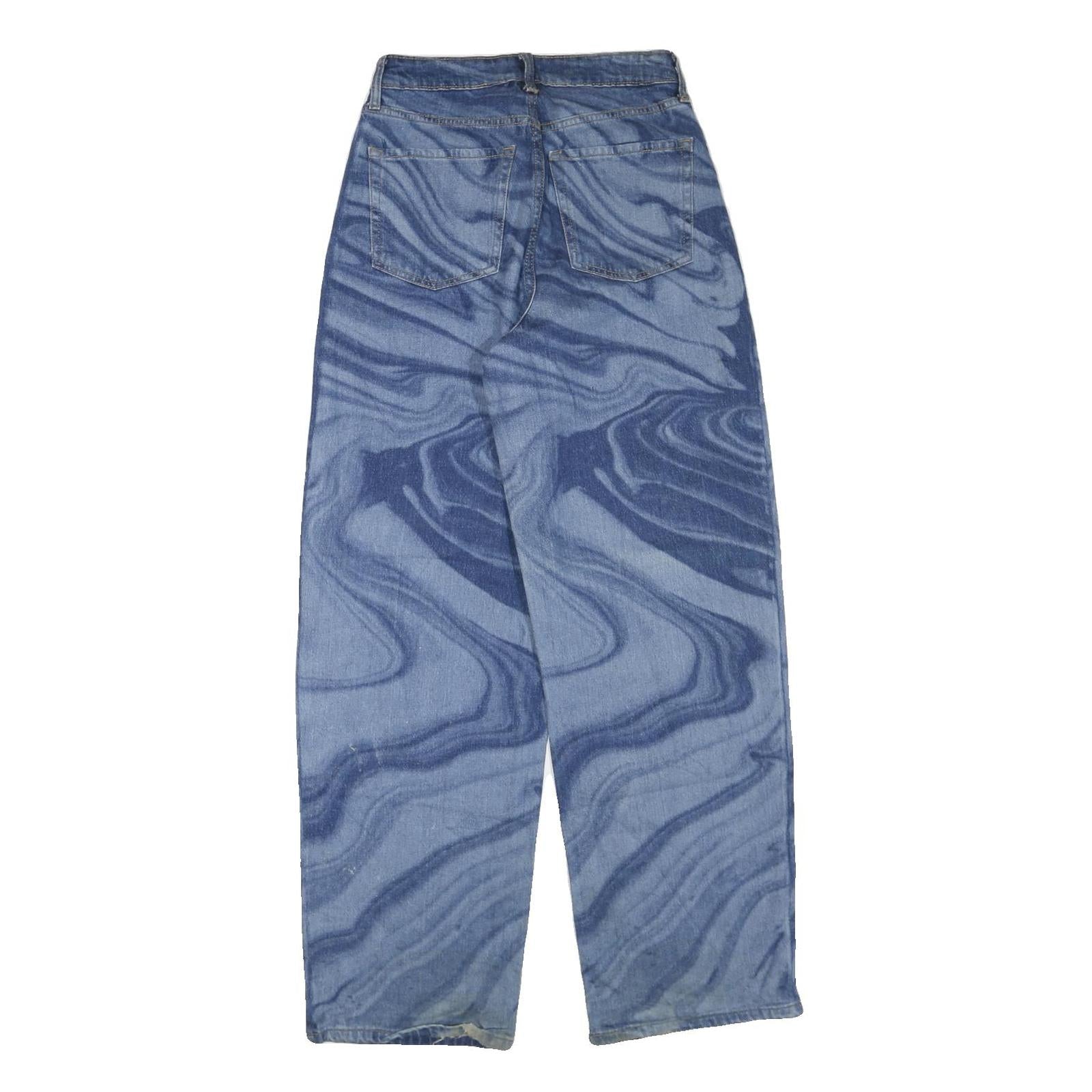 WILDFABLE Womens Jeans Blue Regular Straight Denim Light W28 L32 Unique Pattern