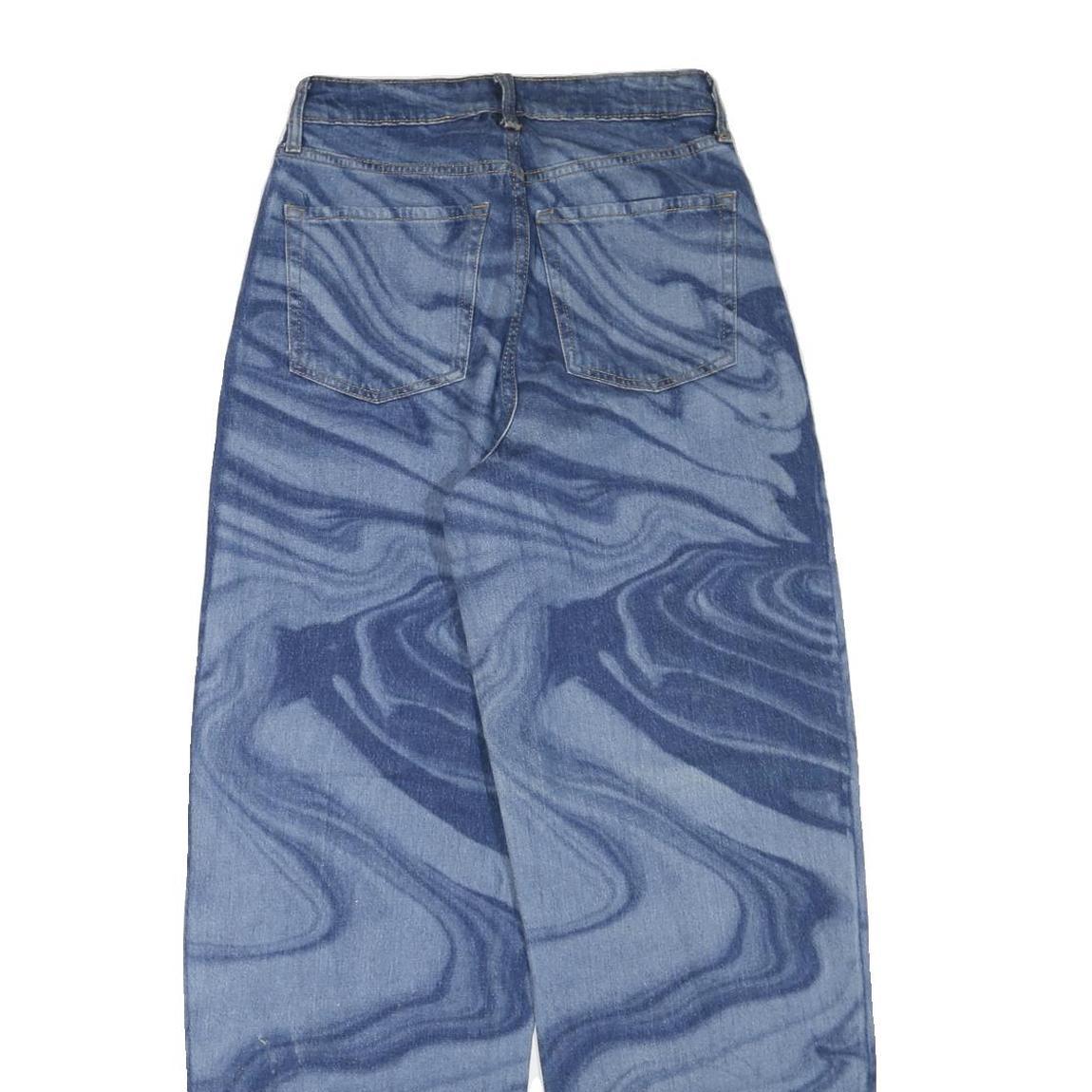 WILDFABLE Womens Jeans Blue Regular Straight Denim Light W28 L32 Unique Pattern