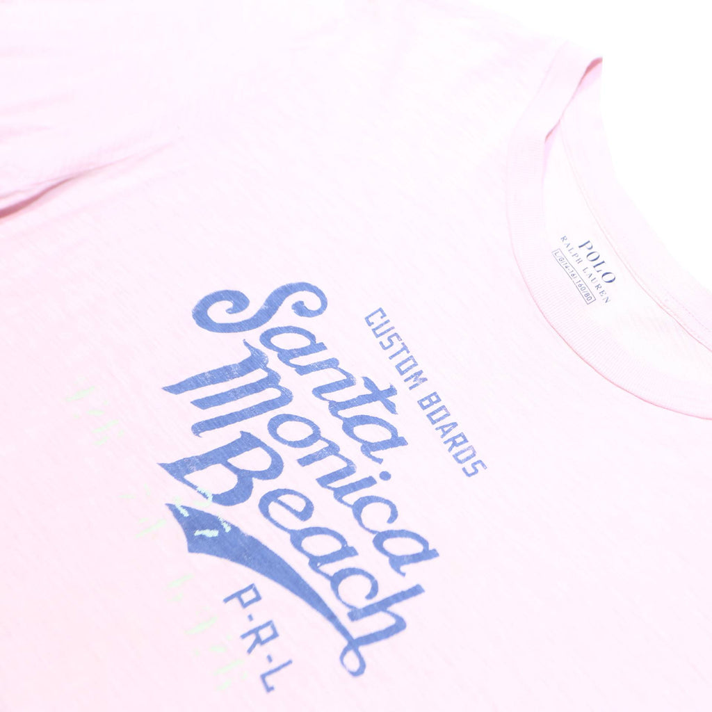 POLO RALPH LAUREN Boys White Blue Santa Monica Beach Graphic T-Shirt 15-16Y