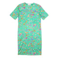 MODELE ALGO Womens Green Floral Button Midi Dress Cotton Blend Short Sleeve M