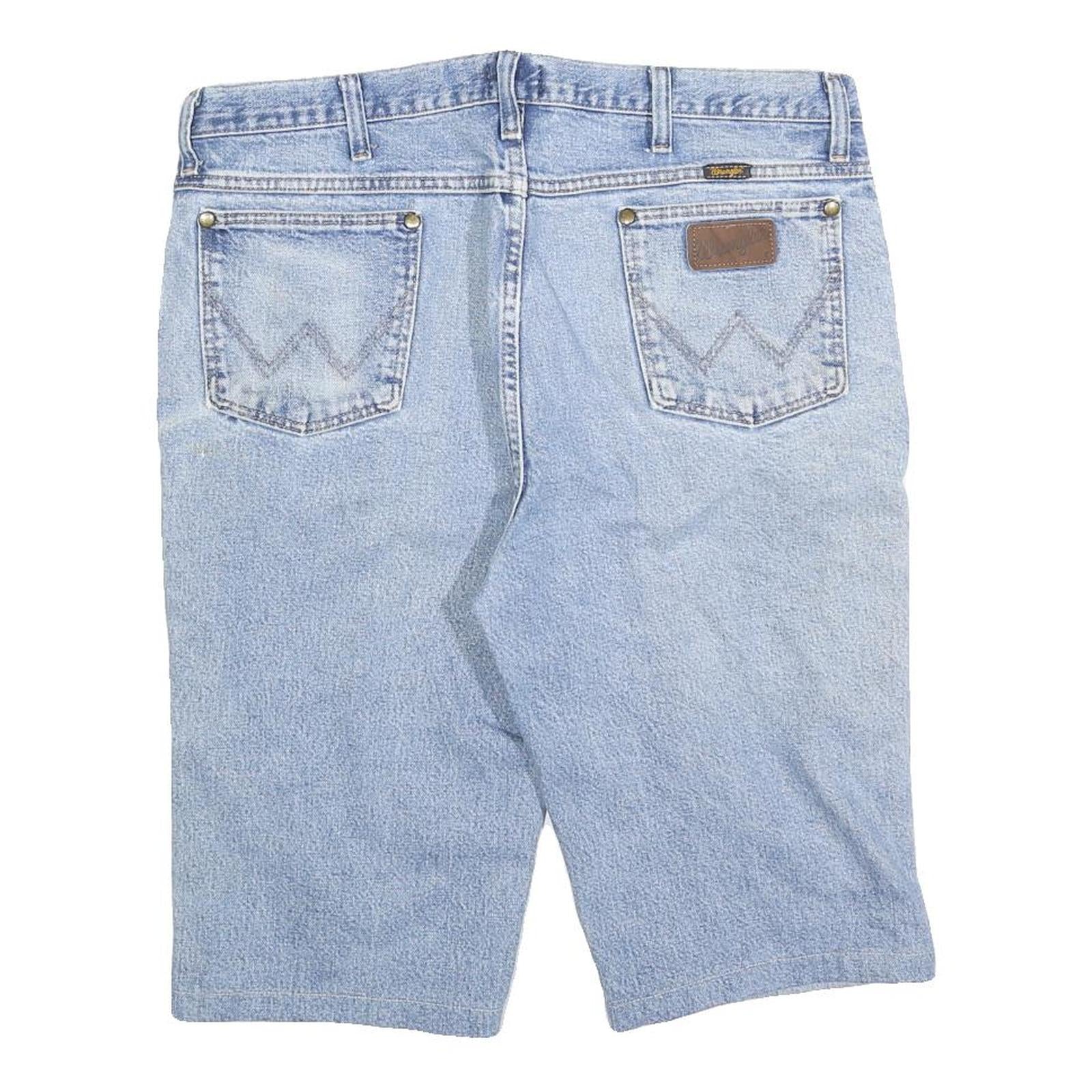 WRANGLER Mens Denim Blue Casual Shorts L W36 Slim Fit Classic Style