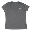 UNDER ARMOUR Womens Grey V-Neck Short Sleeve T-Shirt L Sports Activewear