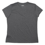 UNDER ARMOUR Womens Grey V-Neck Short Sleeve T-Shirt L Sports Activewear