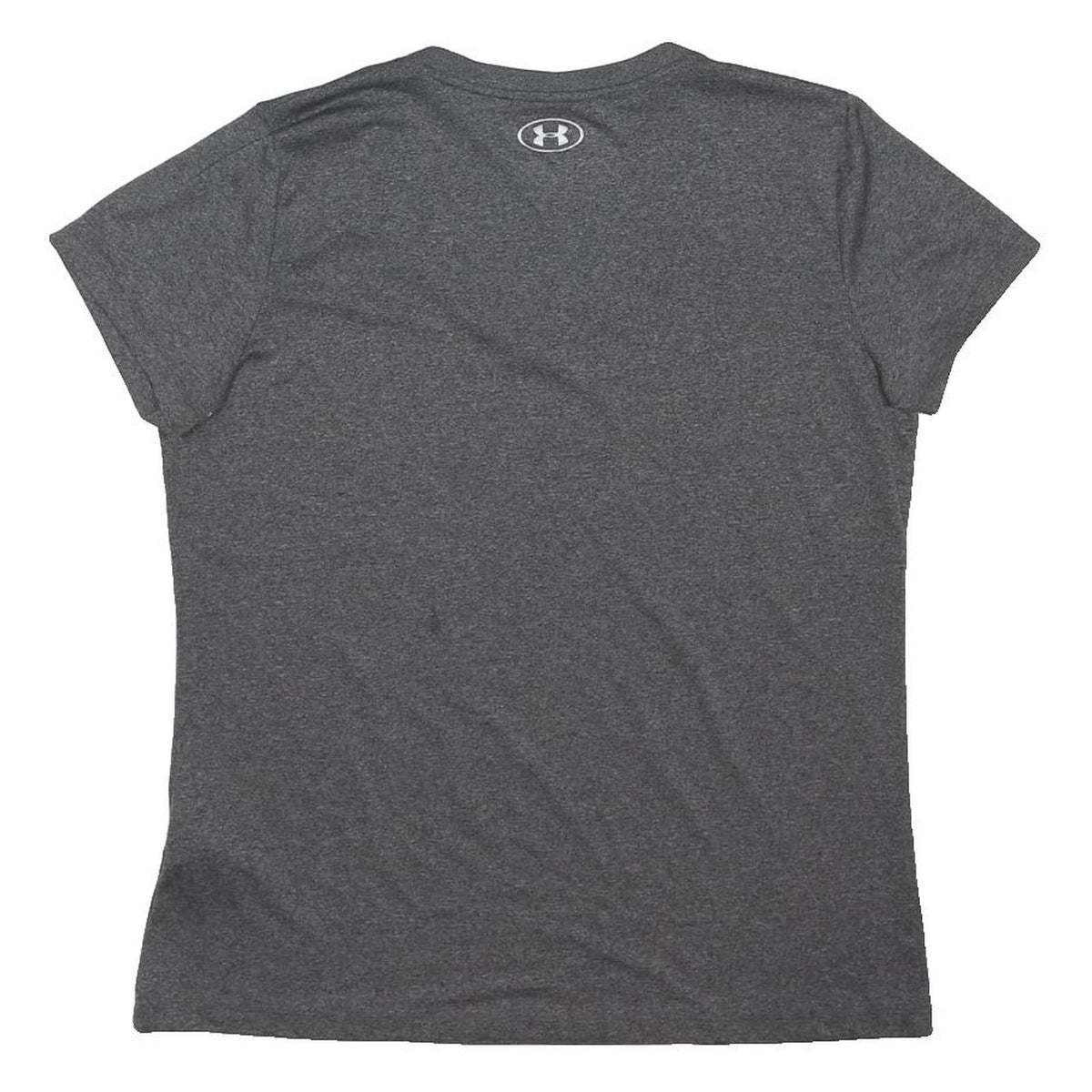 UNDER ARMOUR Womens Grey V-Neck Short Sleeve T-Shirt L Sports Activewear