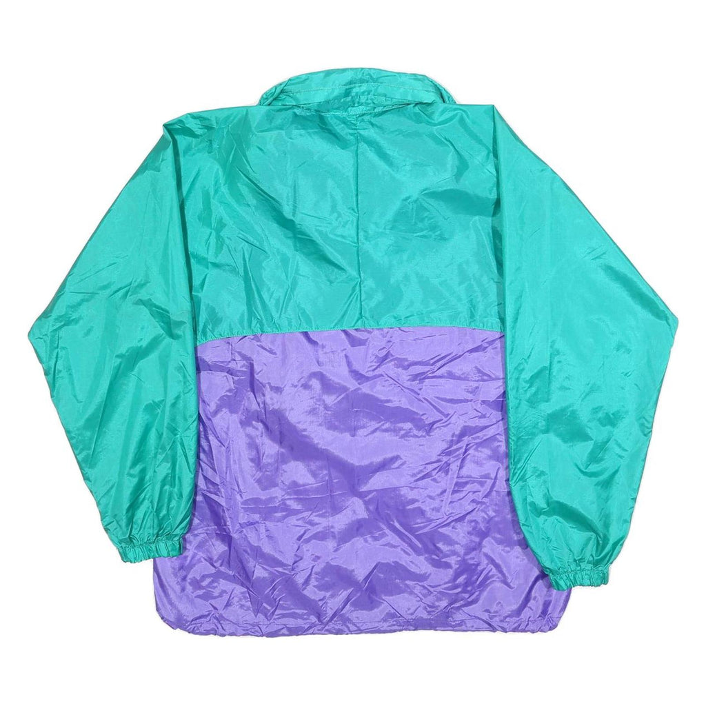 FOOTLOCKER Womens Green & Purple Nylon Jacket M Zip Casual Sportswear