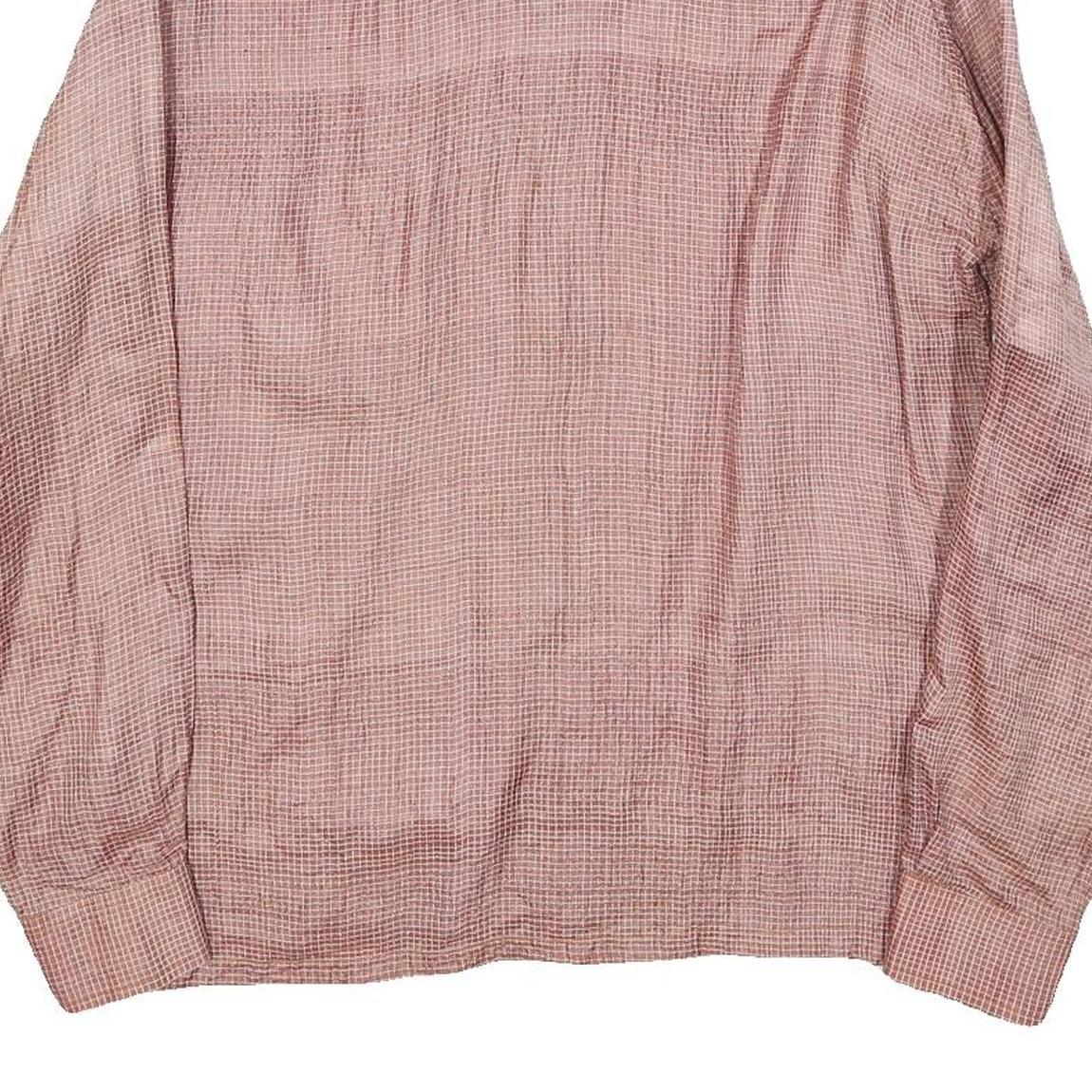 BIG BOSS Mens Pink & White Checked Shirt M Casual Long Sleeve Lightweight