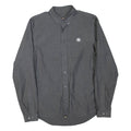 PRETTY GREEN Mens Plain Shirt Grey Long Sleeve S