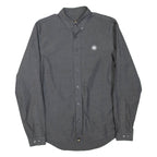 PRETTY GREEN Mens Plain Shirt Grey Long Sleeve S