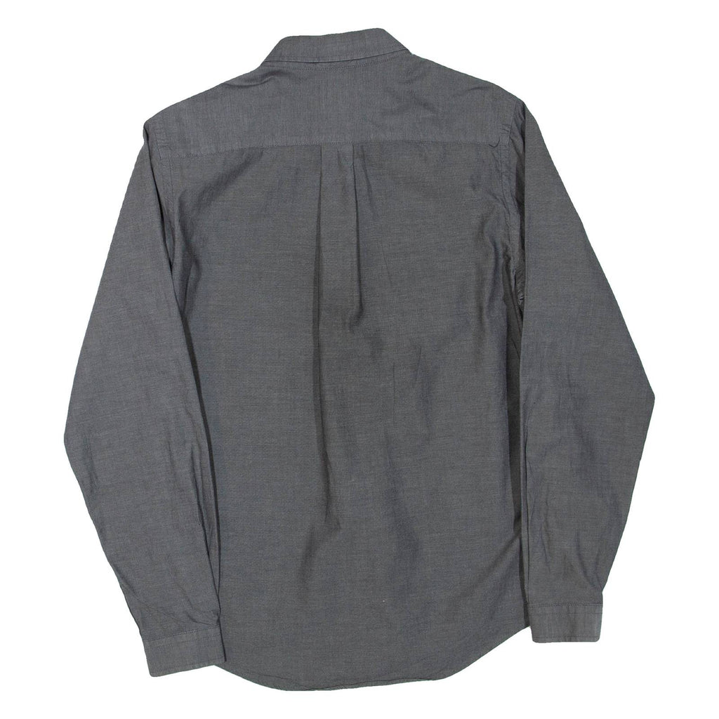PRETTY GREEN Mens Plain Shirt Grey Long Sleeve S