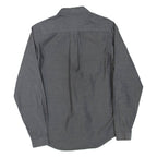 PRETTY GREEN Mens Plain Shirt Grey Long Sleeve S
