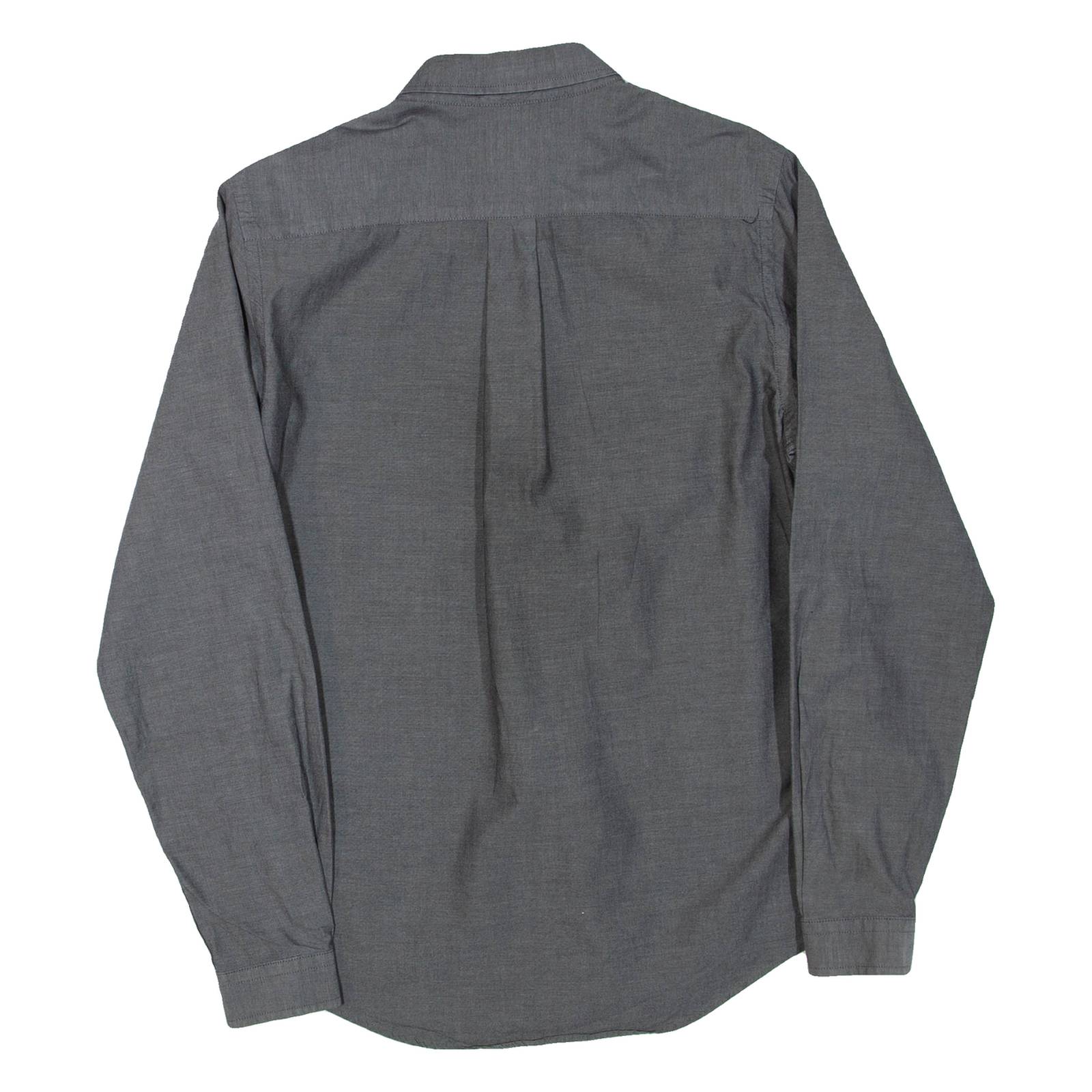 PRETTY GREEN Mens Plain Shirt Grey Long Sleeve S