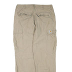 WRANGLER Mens Beige Polyester Blend Regular Cargo Trousers W38 L34 Workwear Zip