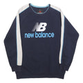 NEW BALANCE Mens Navy Blue & Cream Crew Neck XL Sweatshirt Cotton Blend Casual