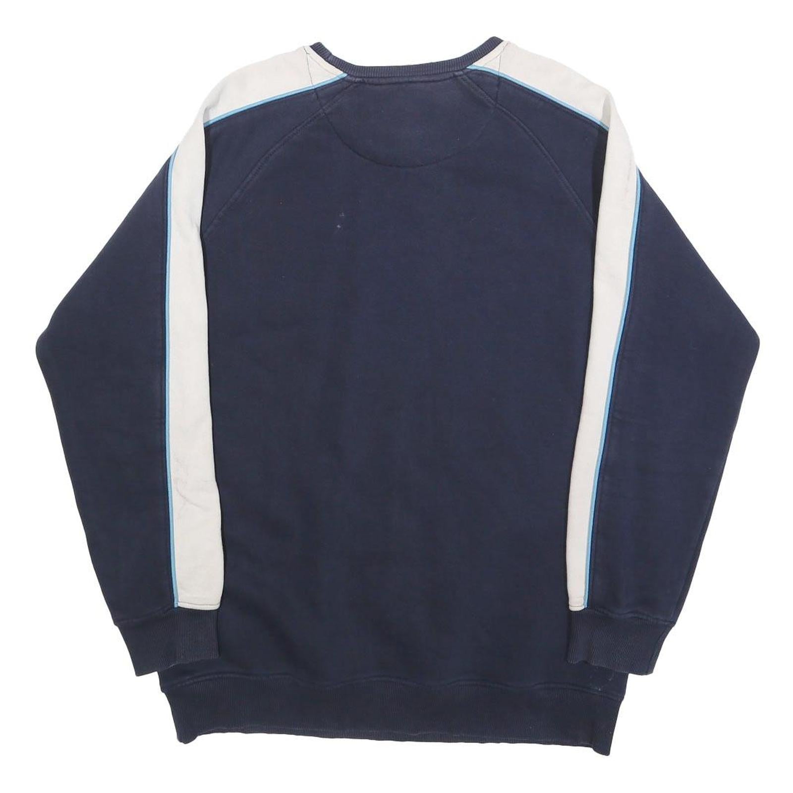 NEW BALANCE Mens Navy Blue & Cream Crew Neck XL Sweatshirt Cotton Blend Casual