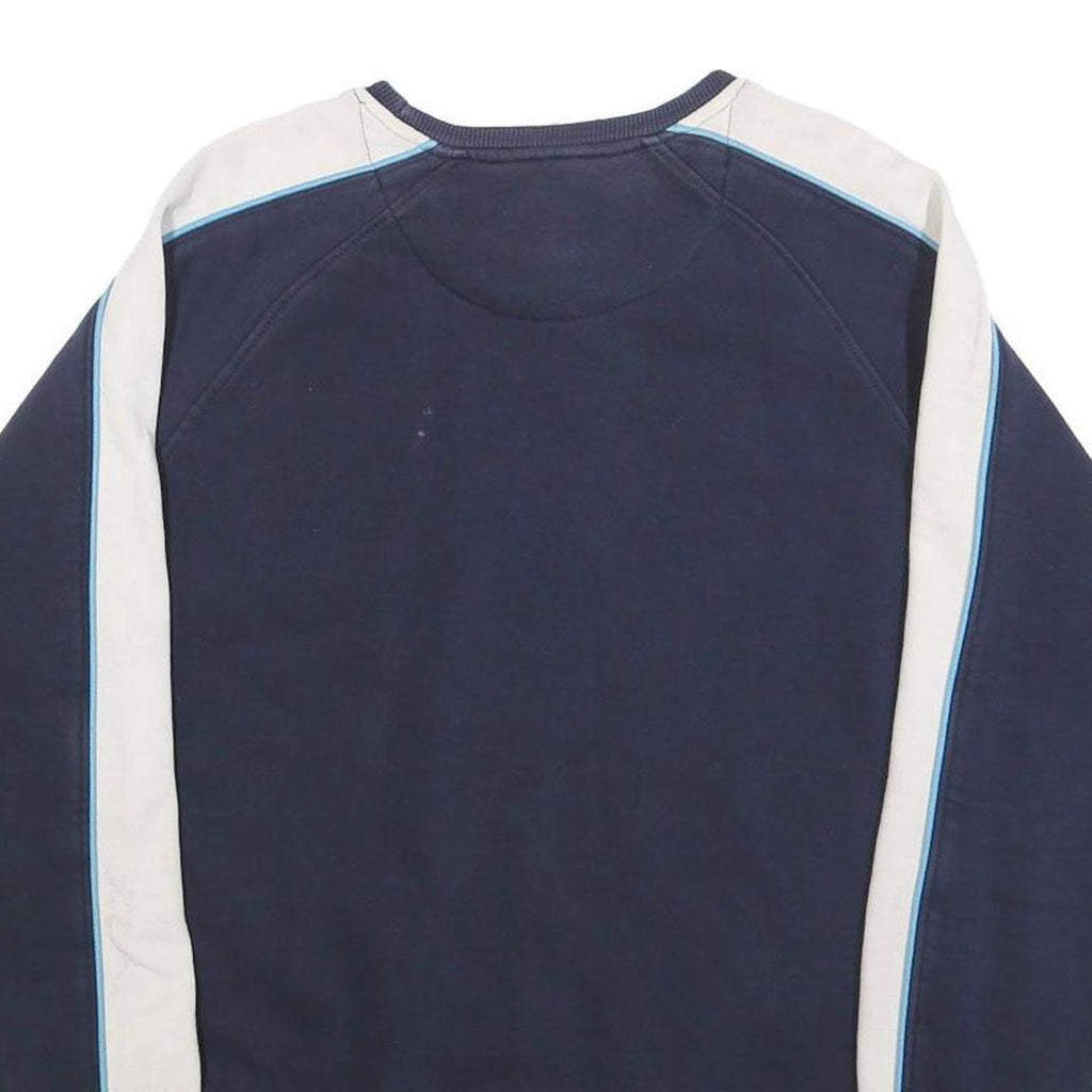 NEW BALANCE Mens Navy Blue & Cream Crew Neck XL Sweatshirt Cotton Blend Casual