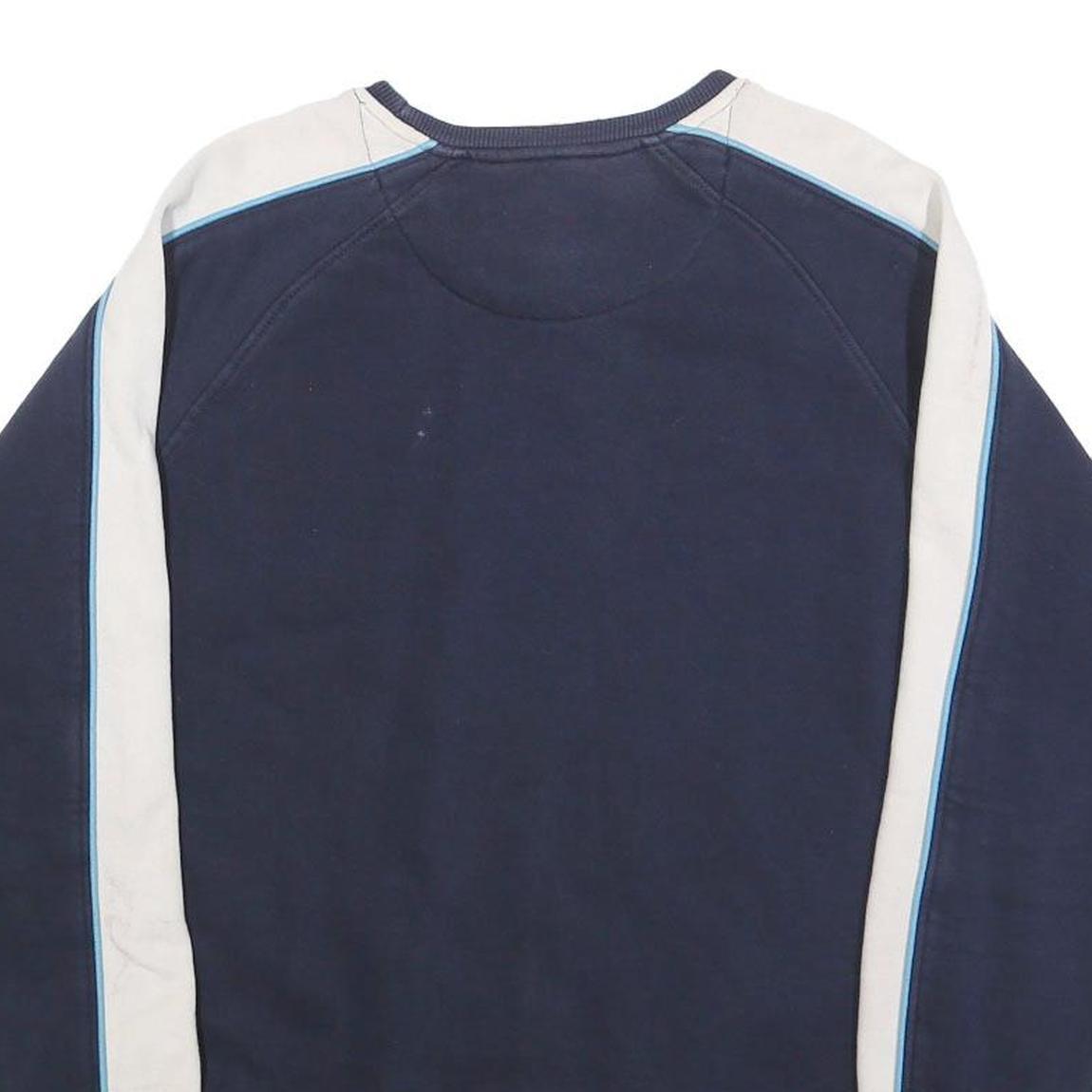 NEW BALANCE Mens Navy Blue & Cream Crew Neck XL Sweatshirt Cotton Blend Casual