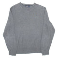 NAUTICA Mens Jumper Grey V-Neck Tight Knit L