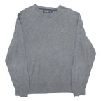 NAUTICA Mens Jumper Grey V-Neck Tight Knit L