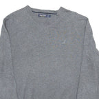 NAUTICA Mens Jumper Grey V-Neck Tight Knit L