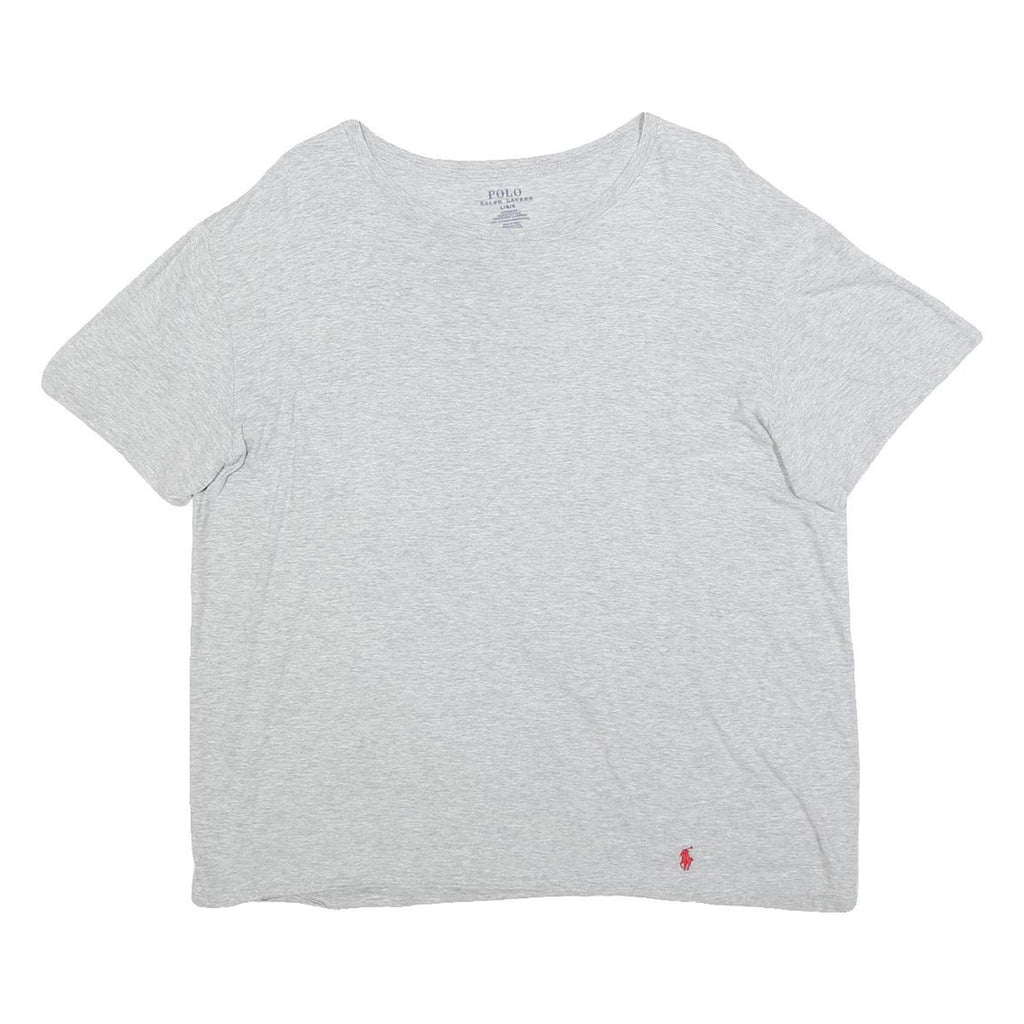 POLO RALPH LAUREN Mens Grey Cotton Blend T-Shirt L Short Sleeve Round Neck