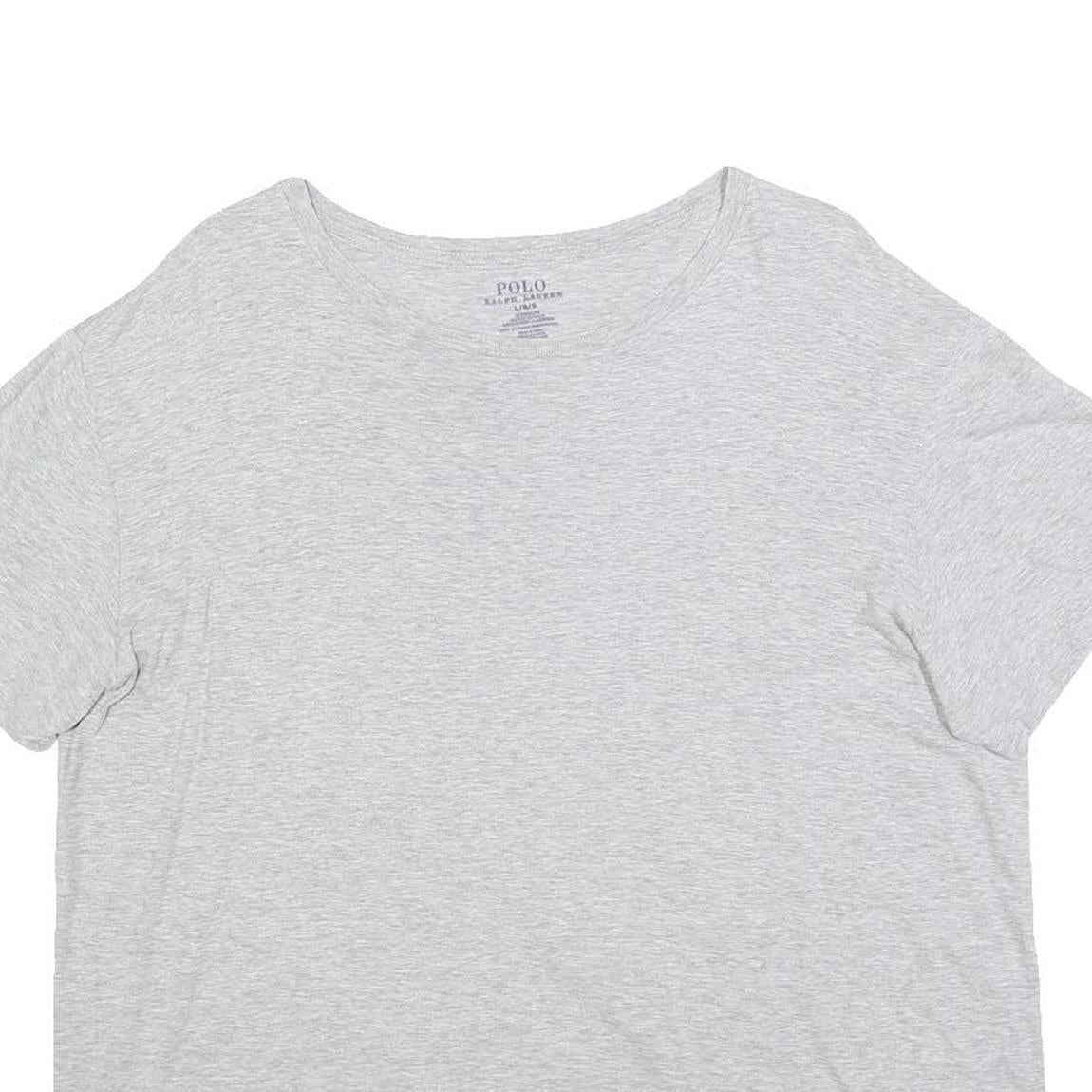 POLO RALPH LAUREN Mens Grey Cotton Blend T-Shirt L Short Sleeve Round Neck