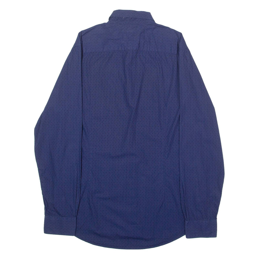 TOMMY HILFIGER New York Fit Mens Shirt Blue Spotted Long Sleeve M