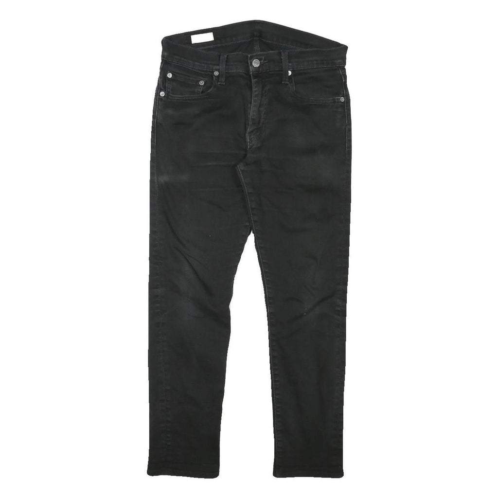 LEVI'S Mens Slim Black Denim Slim Jeans W29 L26 Classic Cotton Blend Zip