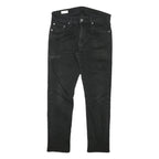 LEVI'S Mens Slim Black Denim Slim Jeans W29 L26 Classic Cotton Blend Zip