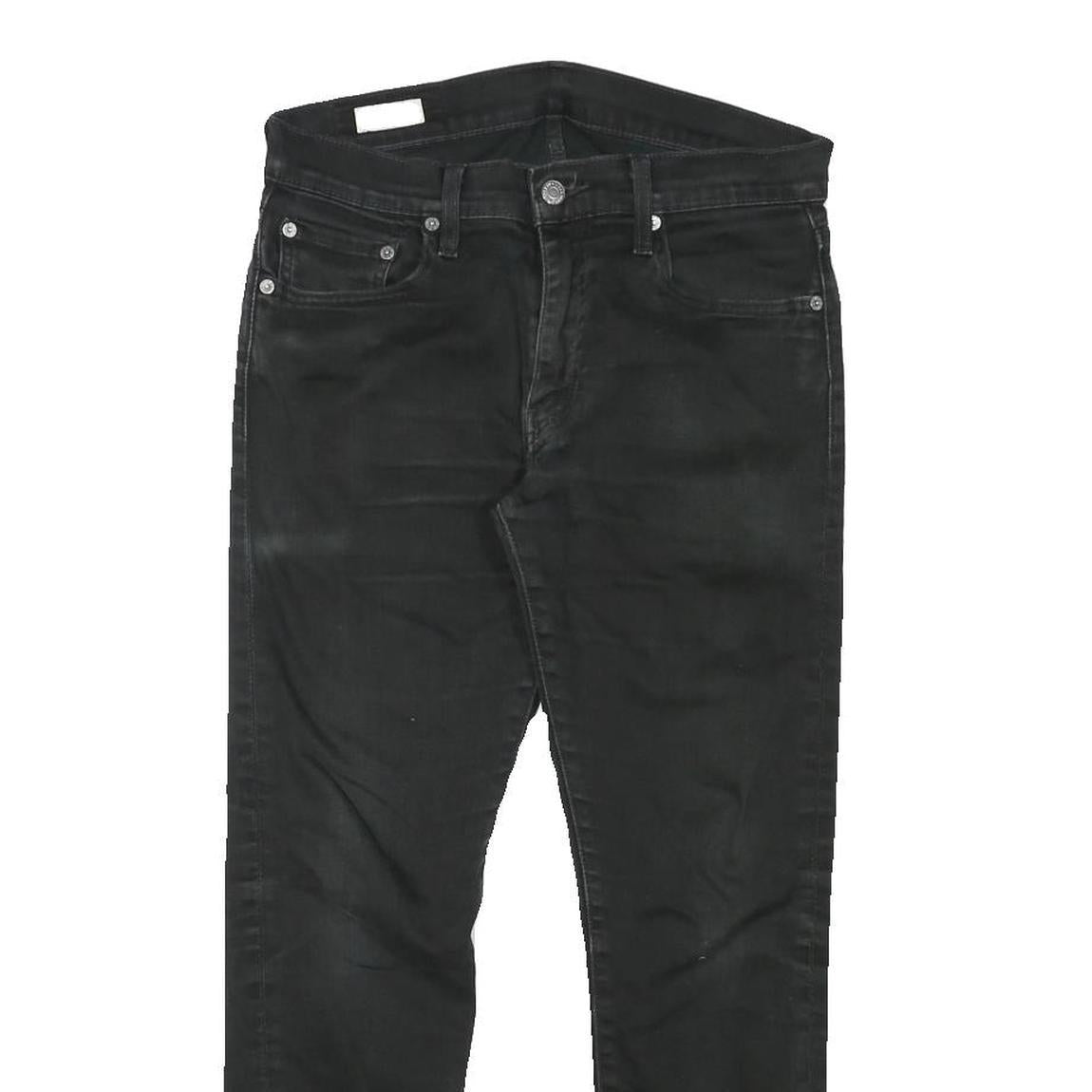 LEVI'S Mens Slim Black Denim Slim Jeans W29 L26 Classic Cotton Blend Zip