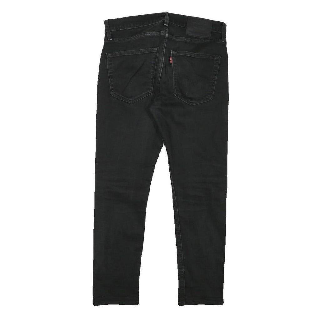 LEVI'S Mens Slim Black Denim Slim Jeans W29 L26 Classic Cotton Blend Zip