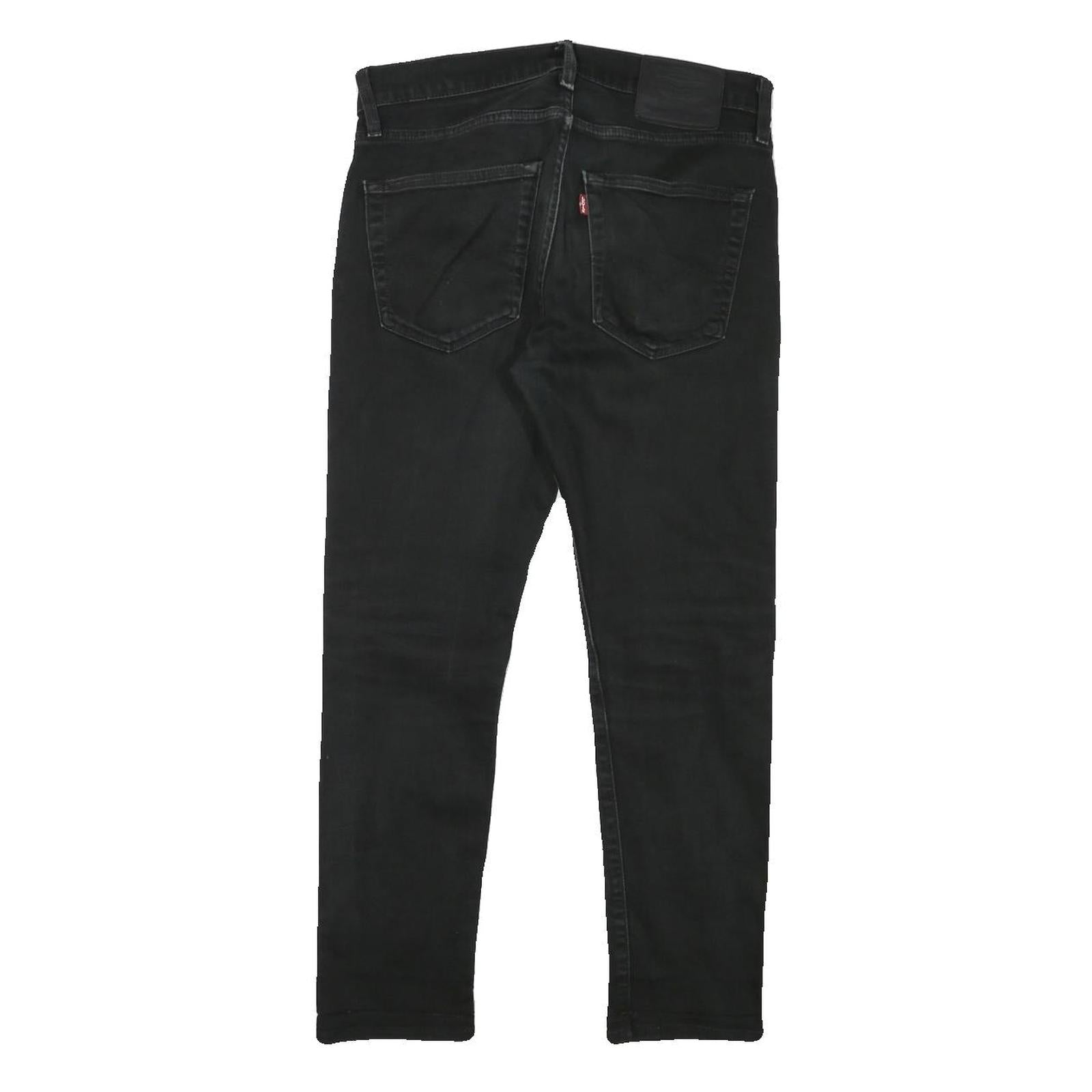 LEVI'S Mens Slim Black Denim Slim Jeans W29 L26 Classic Cotton Blend Zip