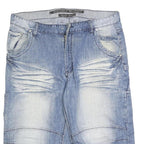 FLAG Mens Denim Blue Casual Shorts XL W39 Faded Look Distressed Style