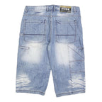 FLAG Mens Denim Blue Casual Shorts XL W39 Faded Look Distressed Style