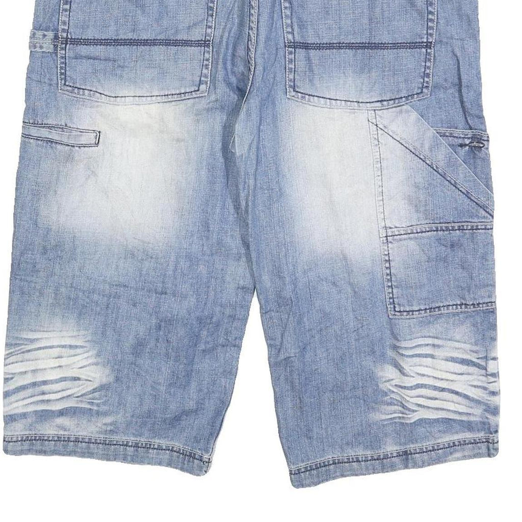 FLAG Mens Denim Blue Casual Shorts XL W39 Faded Look Distressed Style