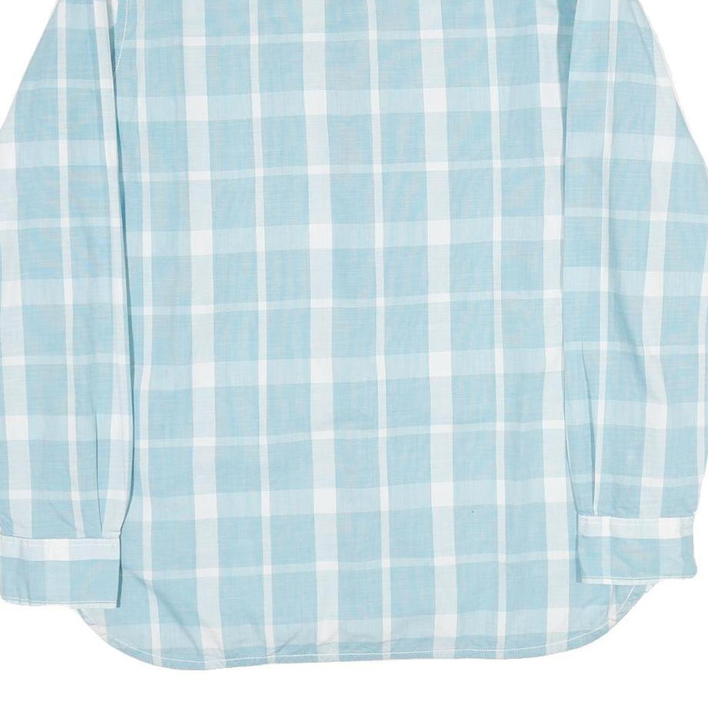 TOMMY HILFIGER Mens Blue & White Check Shirt L Cotton Long Sleeve Button Collar