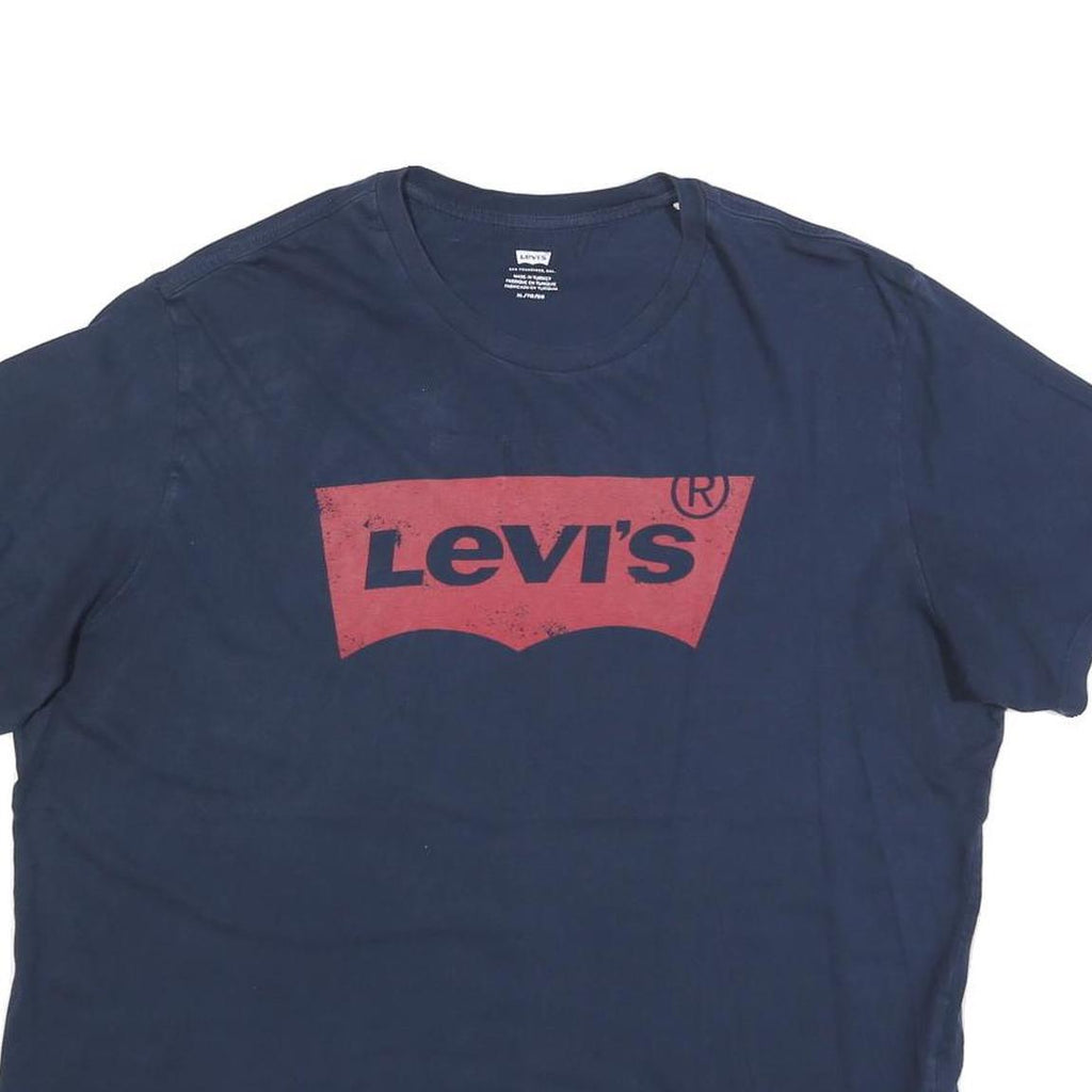 LEVI'S Mens Navy Blue Logo Graphic Regular Fit XL Short Sleeve Crew Neck T-Shirt