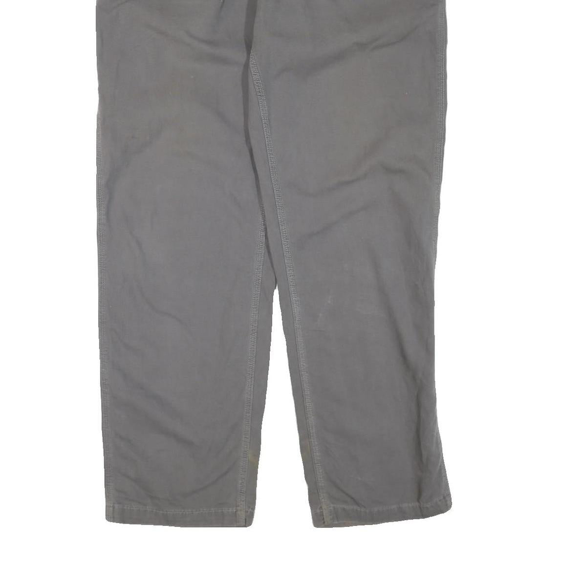 CARHARTT Mens Regular Fit Grey Trousers W40 L34 Cotton Blend Zip Closure