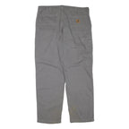CARHARTT Mens Regular Fit Grey Trousers W40 L34 Cotton Blend Zip Closure