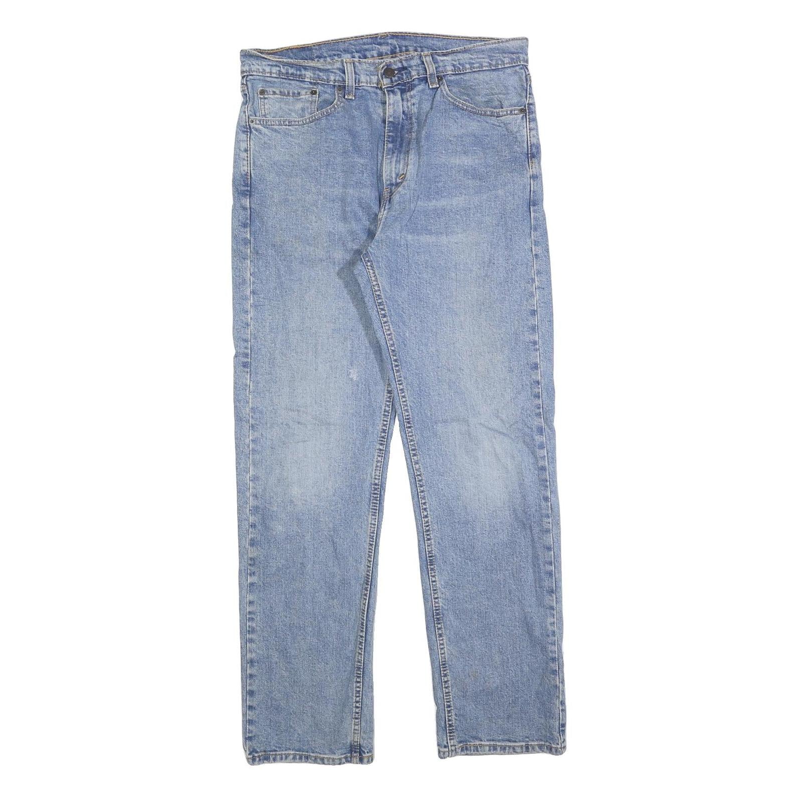 LEVI'S 505 Mens Jeans Blue Regular Straight Denim Light W34 L32 Classic Fit Zip