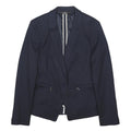 NEXT Womens Blue & Navy Tailored Blazer Jacket UK 10 Polyester Blend Woven Plain