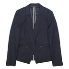 NEXT Womens Blue & Navy Tailored Blazer Jacket UK 10 Polyester Blend Woven Plain