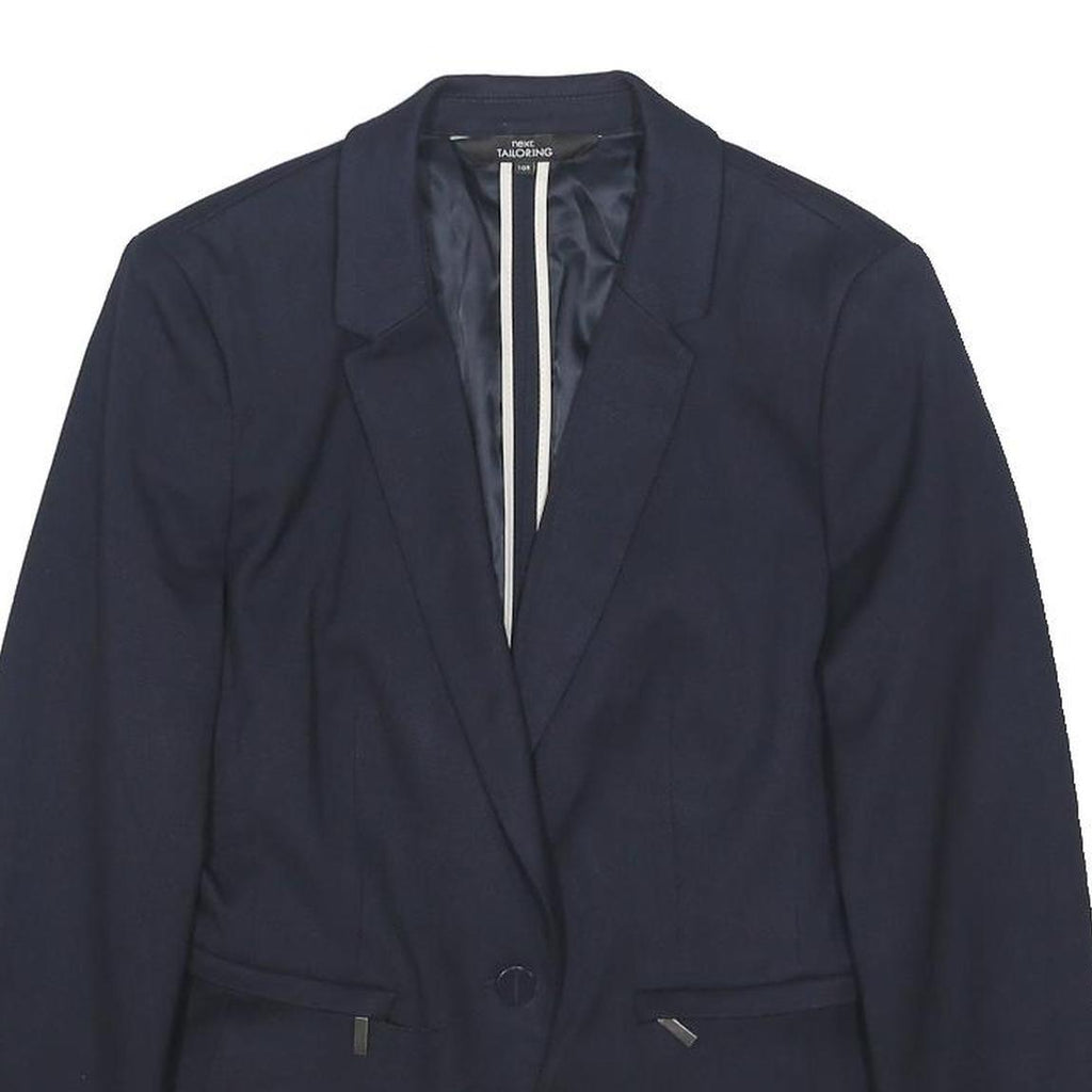 NEXT Womens Blue & Navy Tailored Blazer Jacket UK 10 Polyester Blend Woven Plain