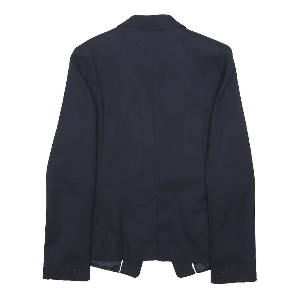 NEXT Womens Blue & Navy Tailored Blazer Jacket UK 10 Polyester Blend Woven Plain