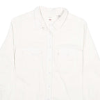 LEVI'S Womens White & Cream Cotton Blend Shirt L Casual Classic Button Up