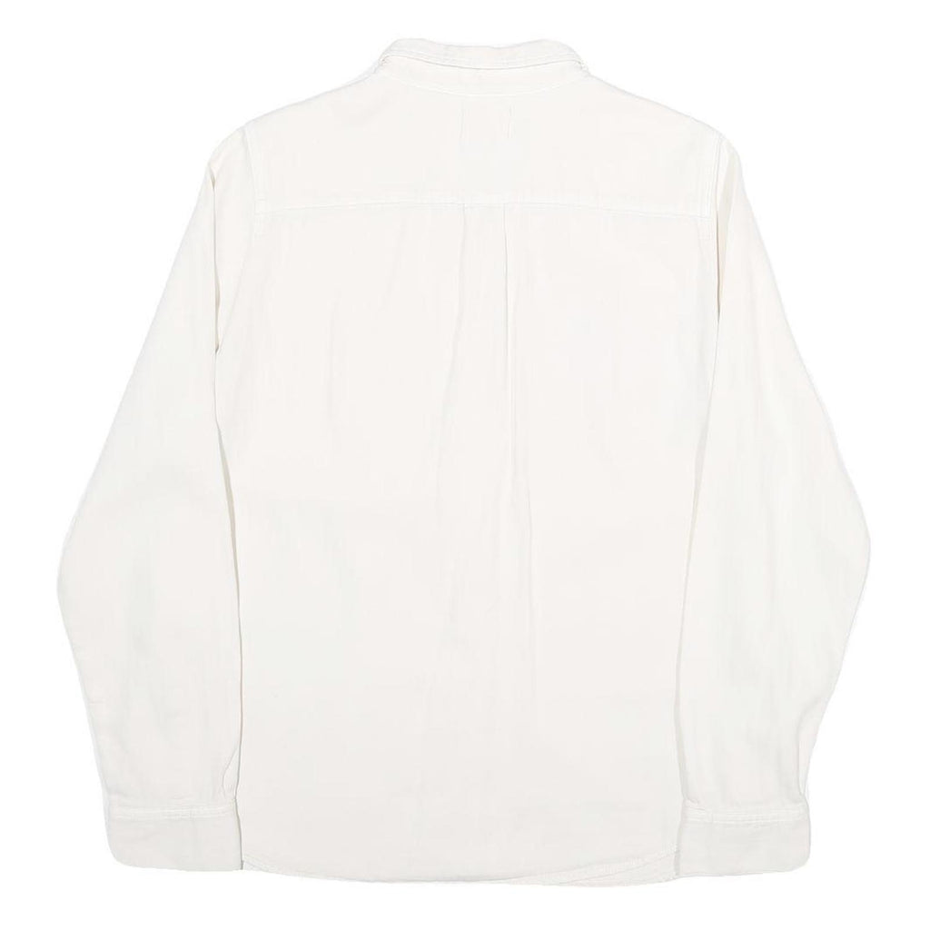 LEVI'S Womens White & Cream Cotton Blend Shirt L Casual Classic Button Up