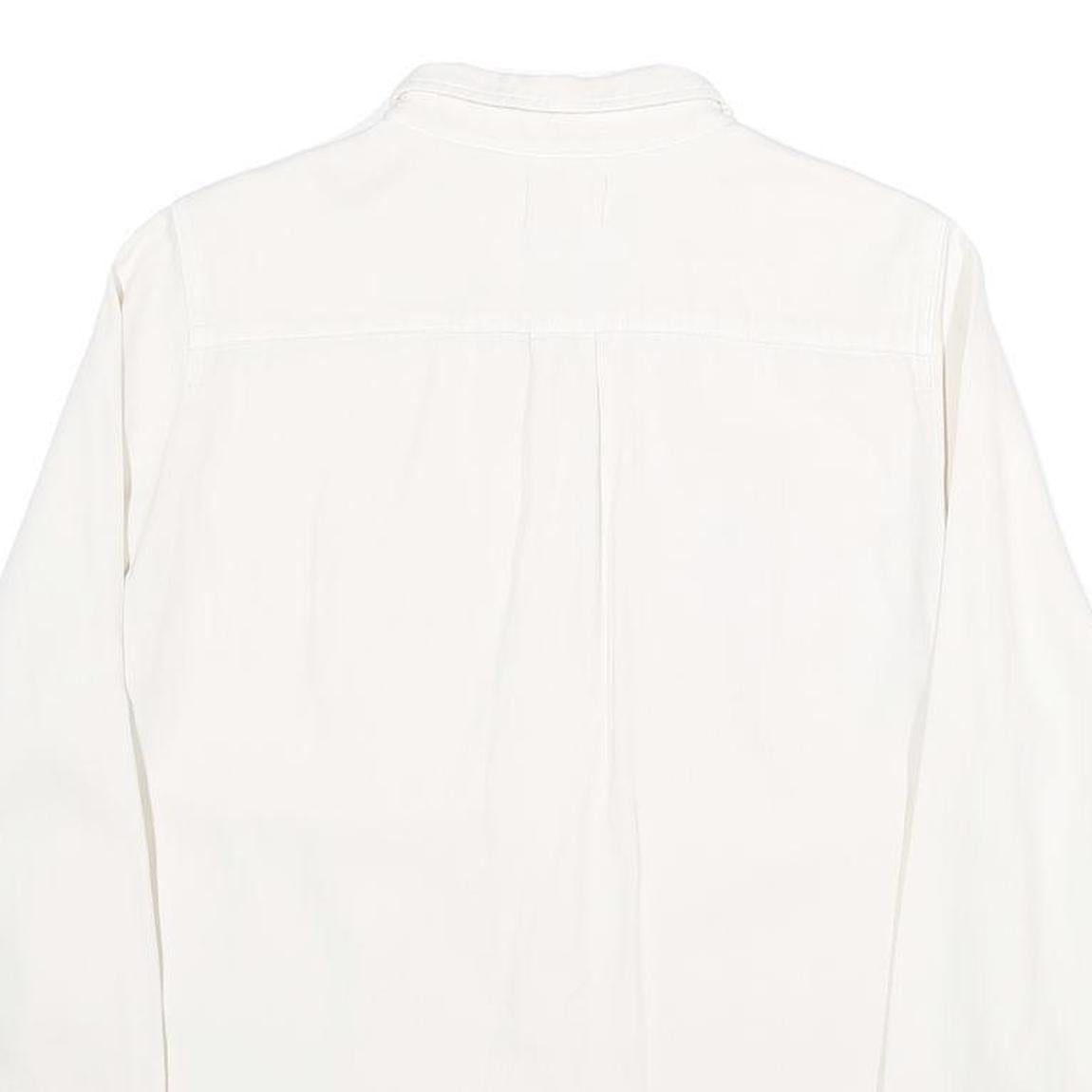 LEVI'S Womens White & Cream Cotton Blend Shirt L Casual Classic Button Up